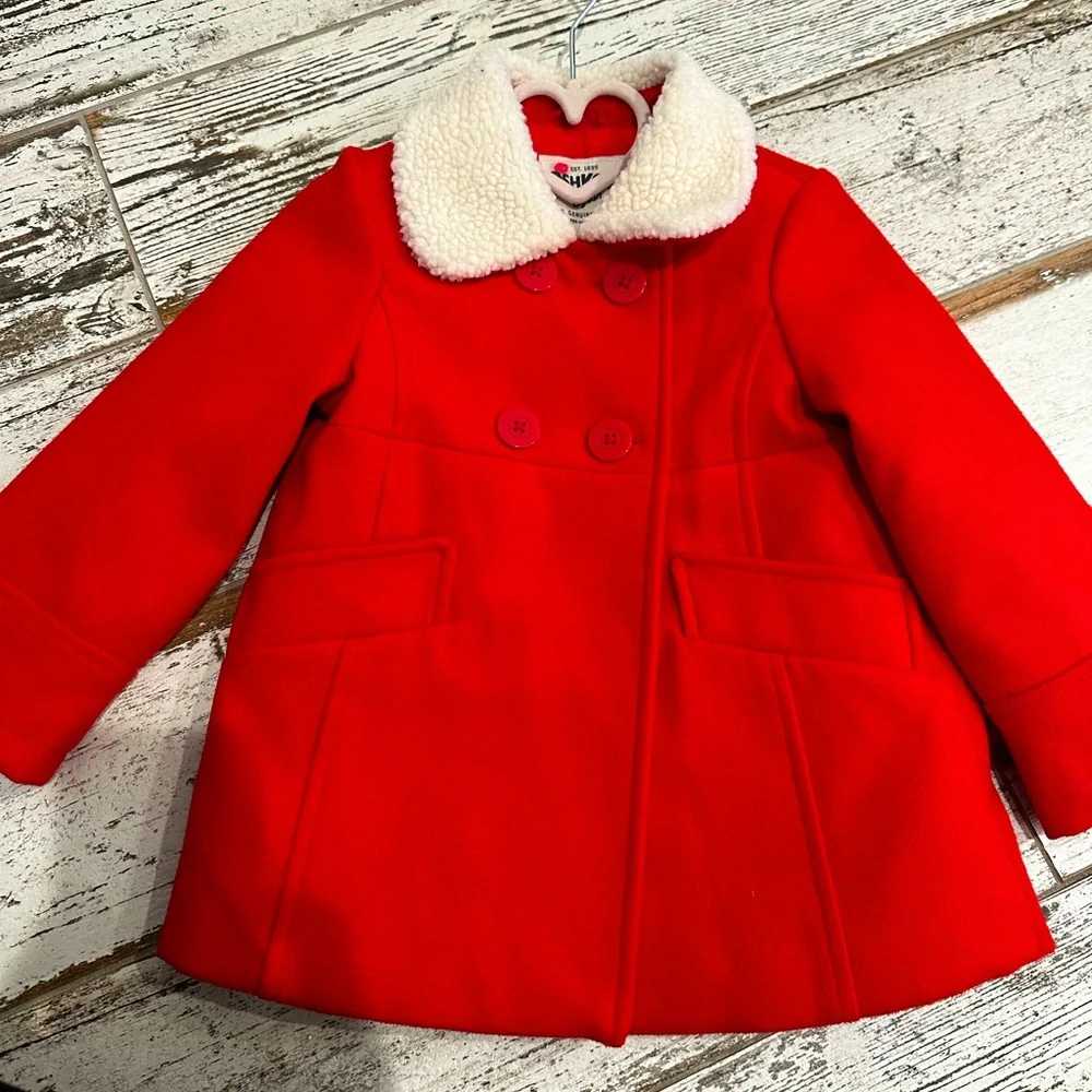 Oshkosh Bogash red pea coat | 3T